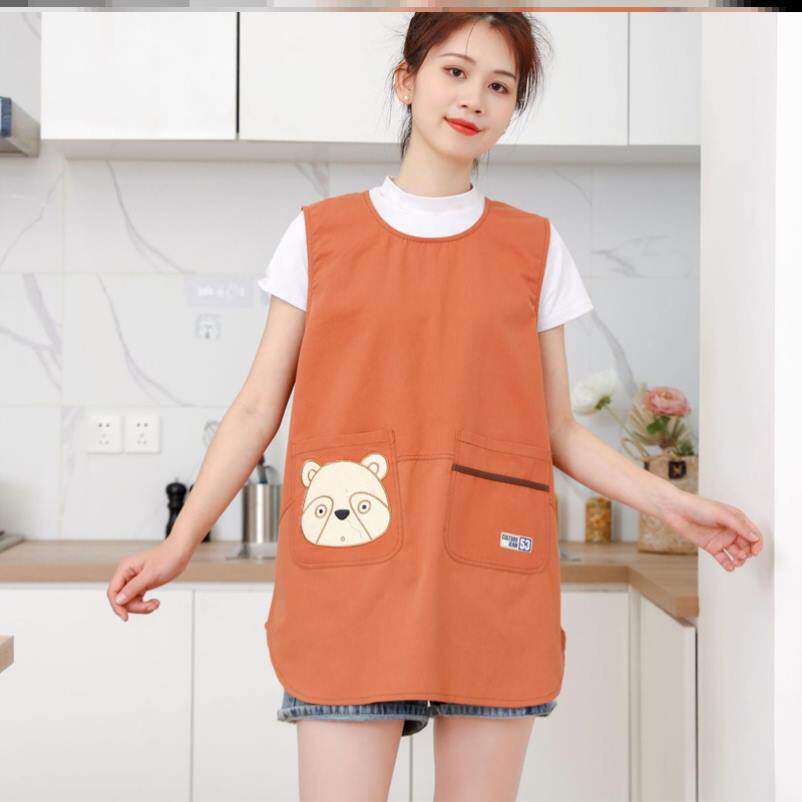 速发2021新款围裙网红家用厨房拉链可爱韩版背心棉布纯棉棉布时尚