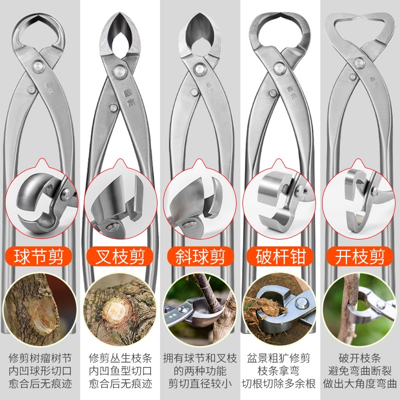 速发园艺工具修枝剪刀修剪树枝盆景造型剪球节剪水口剪叶芽剪花剪