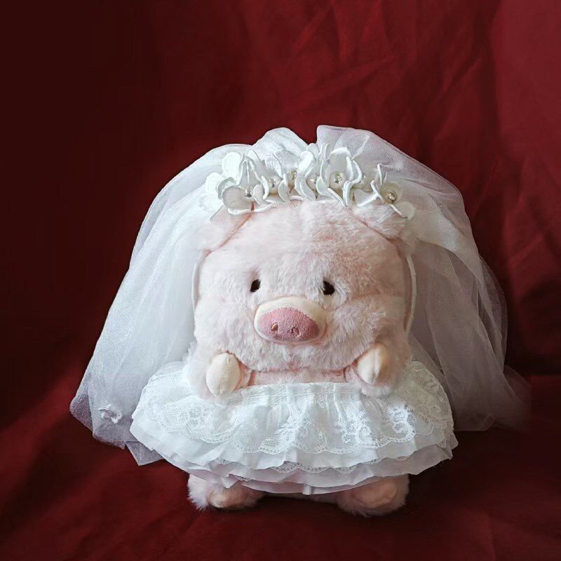 速发主婚车装饰婚纱猪猪一对结婚车队装扮新郎新娘压床娃娃送朋友