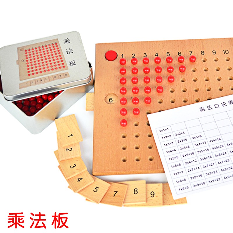 速发蒙氏数学教具加减乘除法板儿童算术口诀板-6岁学习口算启蒙