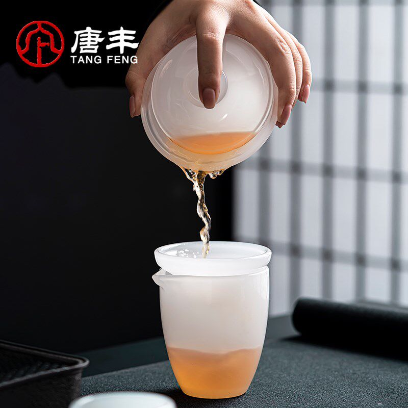 速发汉白玉琉璃茶具2025新款家用高端功夫泡茶器一套现代轻奢礼品
