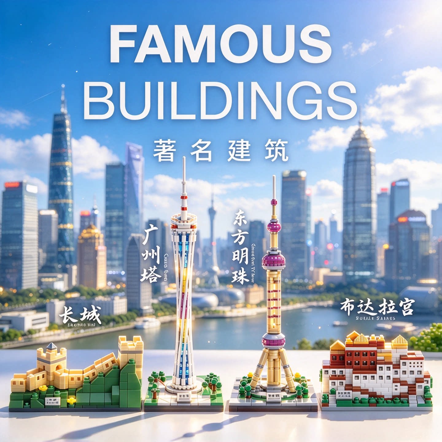 著名建筑街景积木小颗粒拼装儿童益智玩具拼图摆件模型男女孩礼物