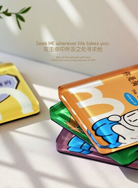 FS颂文创礼品滴胶亚克力家居艺术装饰品磁铁冰箱贴小微尘卡通彩色