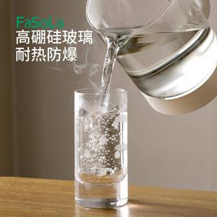 日值本高硼硅容玻璃杯防爆耐温大量家用男女高颜喝高水杯子
