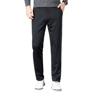 法派加绒休闲西裤男士秋冬新款爸爸装裤子高弹舒适抗起球直筒长裤