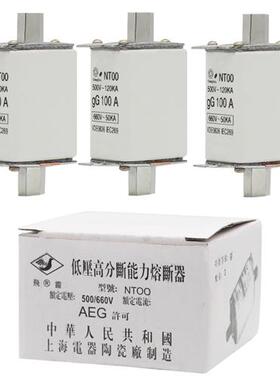 RT16-00熔断器熔芯HR6/HR17B保险丝NT00 63A100A125A160A250A630A