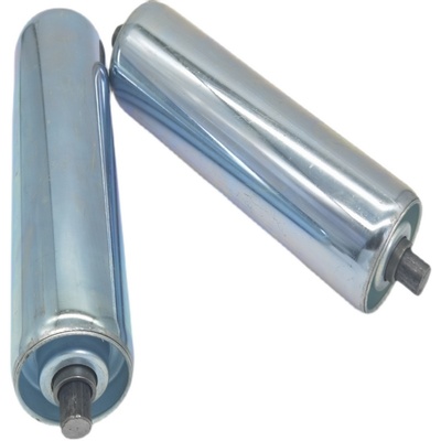 60mm无动力滚筒输送机流水线辊筒托辊不锈钢滚轴镀锌滚轮