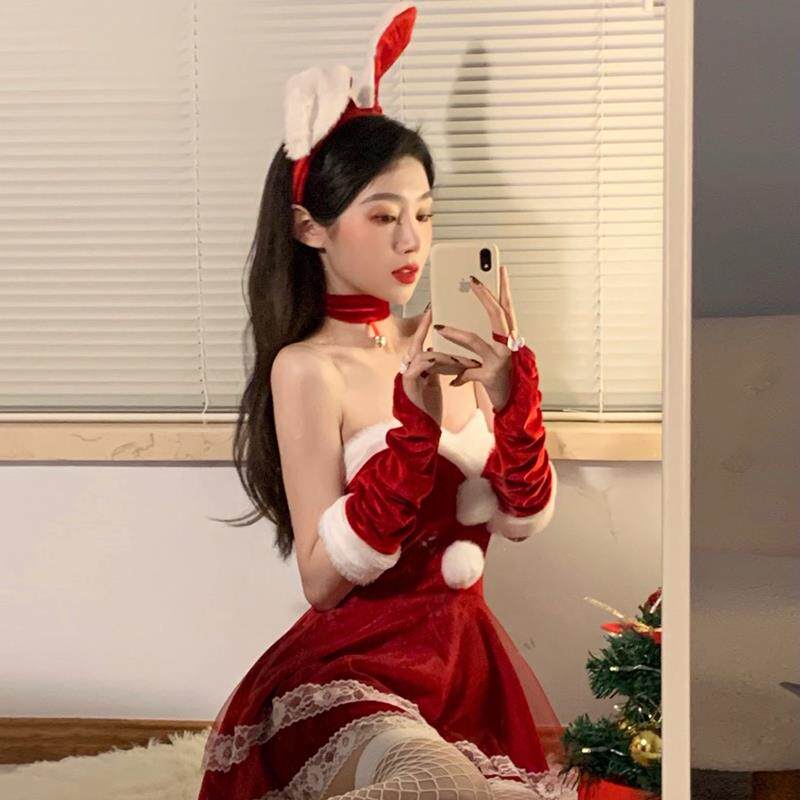 圣诞女装纯欲兔女郎制服夜店派对舞台网红变装主播新年连衣裙cos