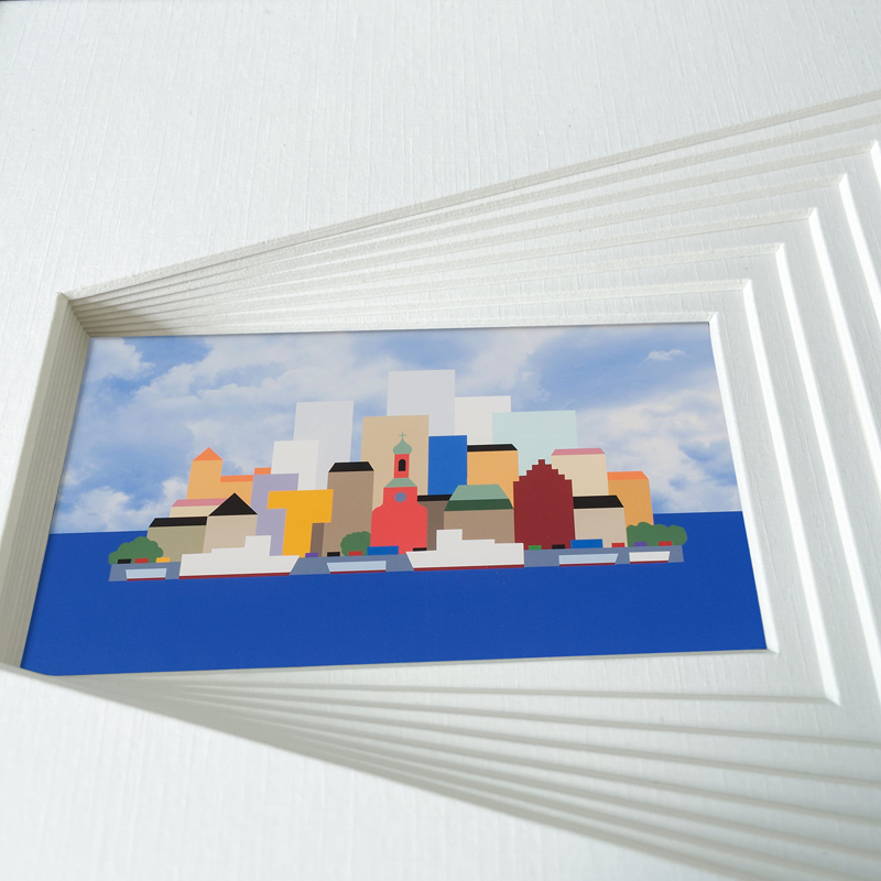 现货现代简约客厅装饰画多层立体几何挂画书房壁画儿童房轮船大海图片