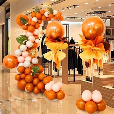 端午节开业气球立柱橙色半拱门商场店铺门面搞活动气氛周年庆装饰