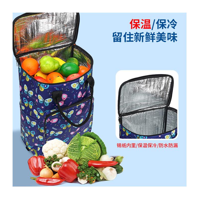 现货速发时尚买菜车家用便携购物小拉车轻便可折叠小推车防水买菜
