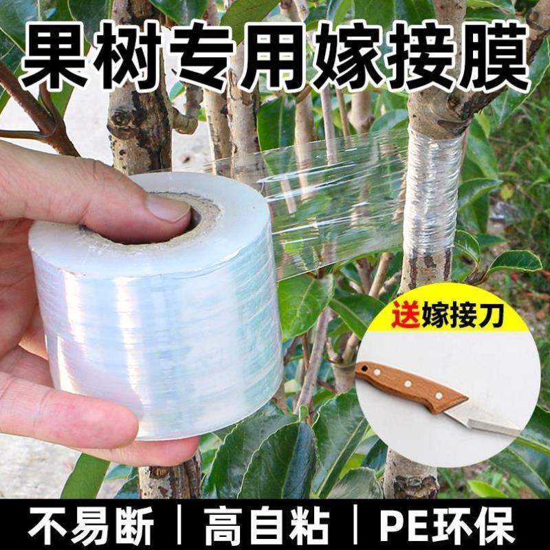 嫁接专用膜果树PE膜无需打结薄膜自粘式园林嫁接胶带包扎带缠绕膜