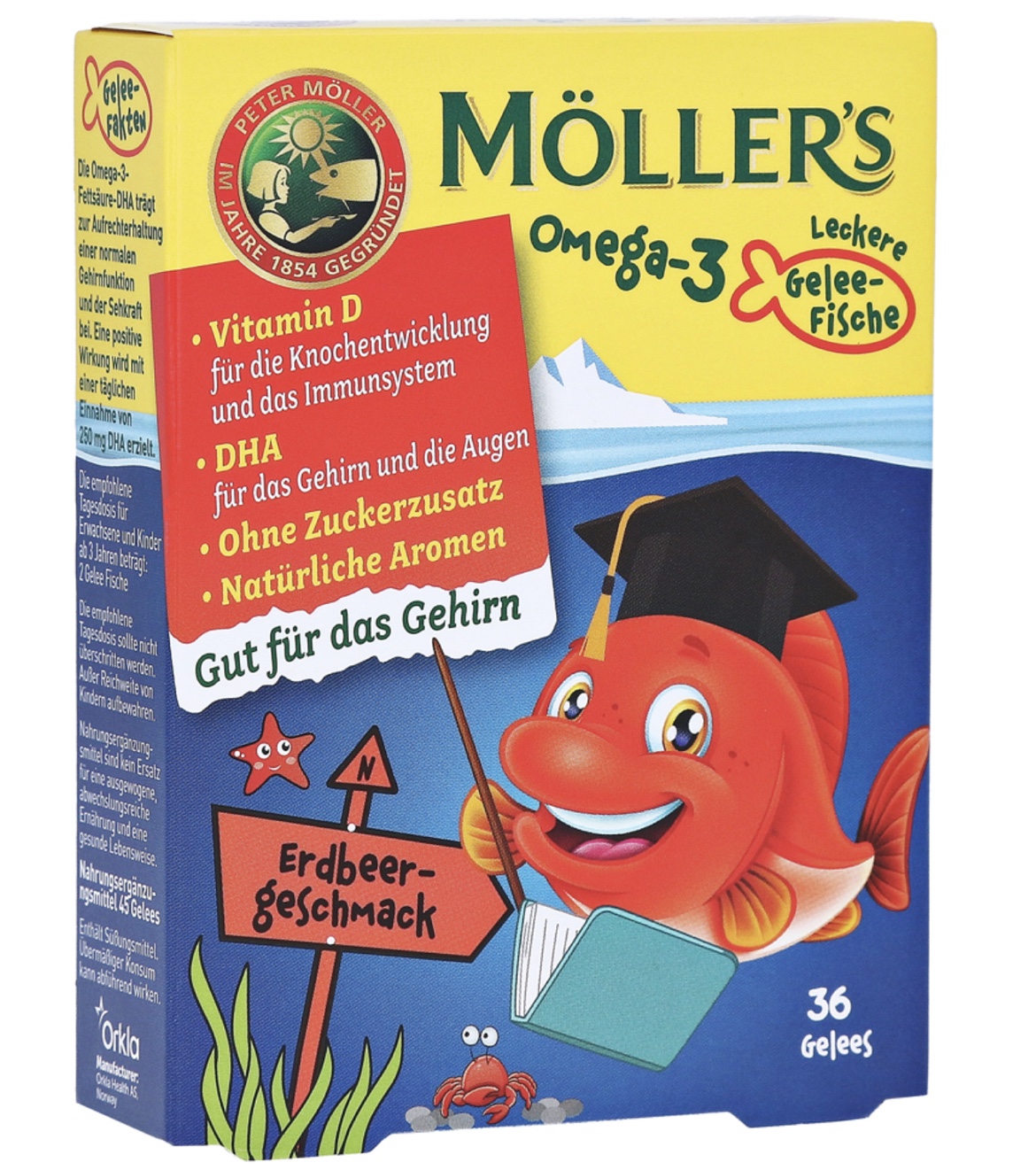 德国直邮儿童鱼油咀嚼果冻Möllers补充Dha EPA Omegas含维生素D