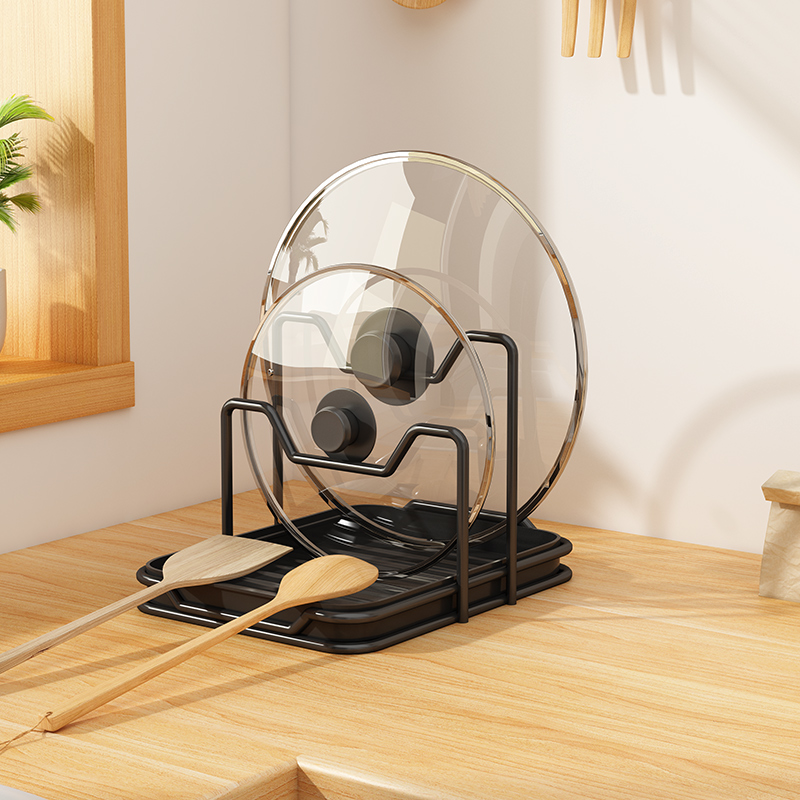 速发厨房器面锅纳架切菜板放置台架托案板置物架锅铲支架收盖神器