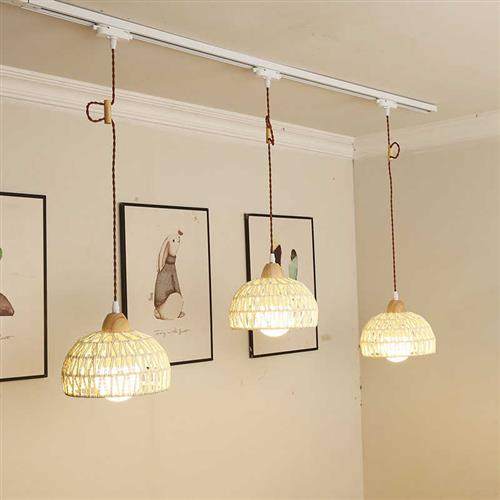 现货速发日式藤艺吊线可移动轨道灯民宿饭厅灯补光商店吧台橱,家装灯饰光源,轨道灯,淘宝优惠券,粉丝福利购,淘宝优惠卷
