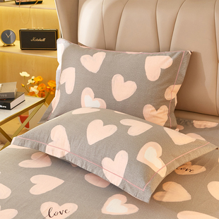 速发全棉磨毛枕套2022m款纯棉整套一对装单厚48cmx74c新加个枕头