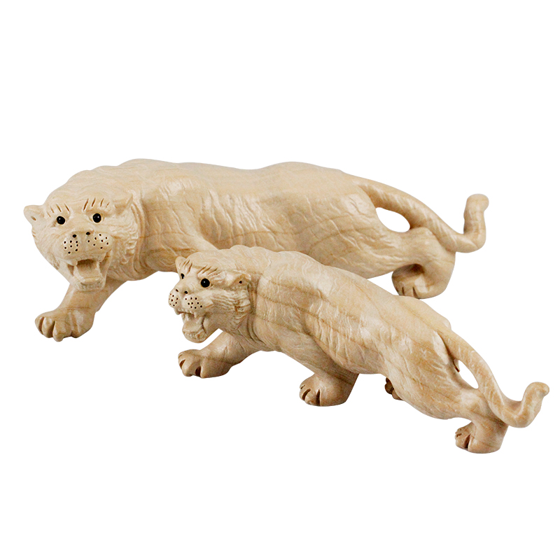 速发慈桃正堂 桃木虎摆件手工 缘木老虎下山居摆件家虎摆设