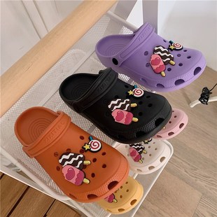 沙滩 夏外穿洞滑厚底可爱学生洞士护防鞋 速发2020新款 凉拖鞋