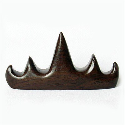 速发笔木笔架笔山笔搁 黑檀木毛笔搁五指形山毛笔架搁毛红架文房