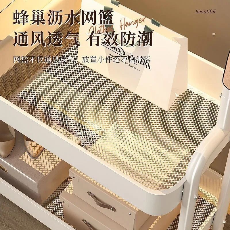 速发多落能晾衣架功地服室内挂衣架家用台推车晒衣卧架子移动衣希