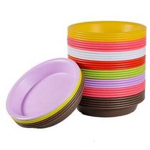 速发多肉底盆小托盘塑花接水盘花托肉肉花盘小花盆底盘圆形托盘花