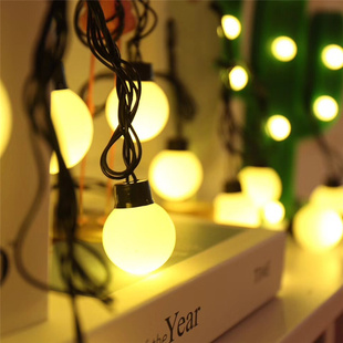 速发彩圆串灯4cm大灯球串灯婚闪摄影装饰灯节日灯串庆灯户外防水