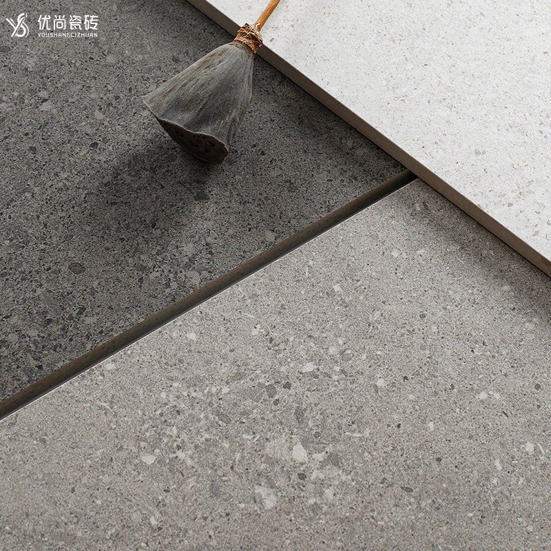 速发灰色复古水磨石瓷砖莱姆石客厅地砖防滑卫生间墙砖工装服装店