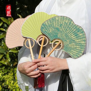 速发漆画扇子古风漂纸空白蒲扇国风手绘国画水彩画宣漆蝴蝶扇