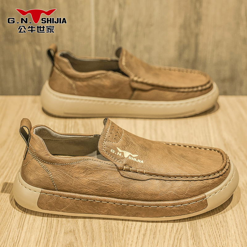 公牛世家豆豆鞋男2025新款冬季