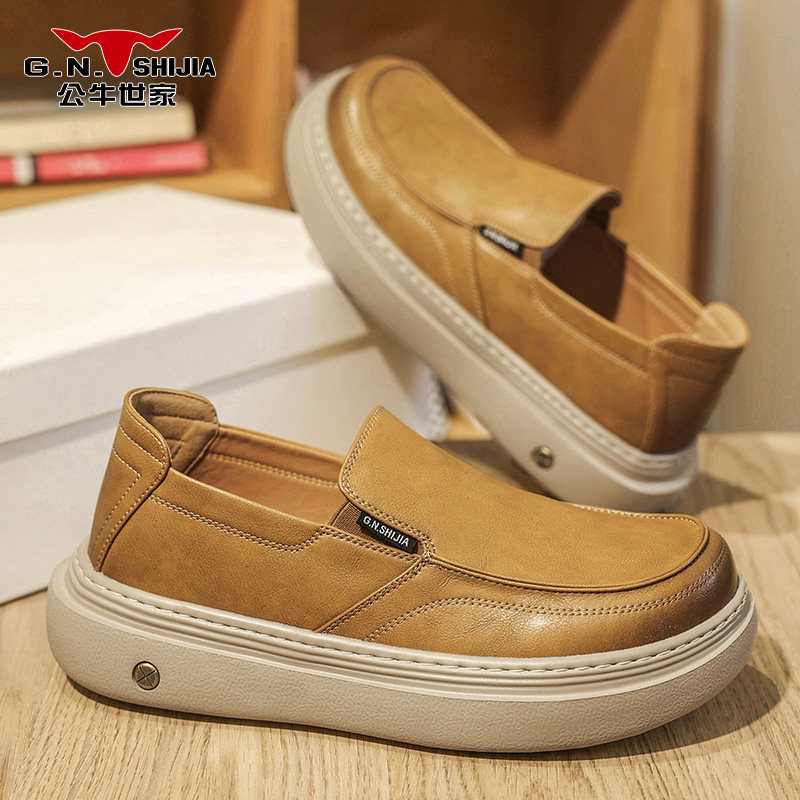 公牛世家一脚蹬男鞋软底舒适