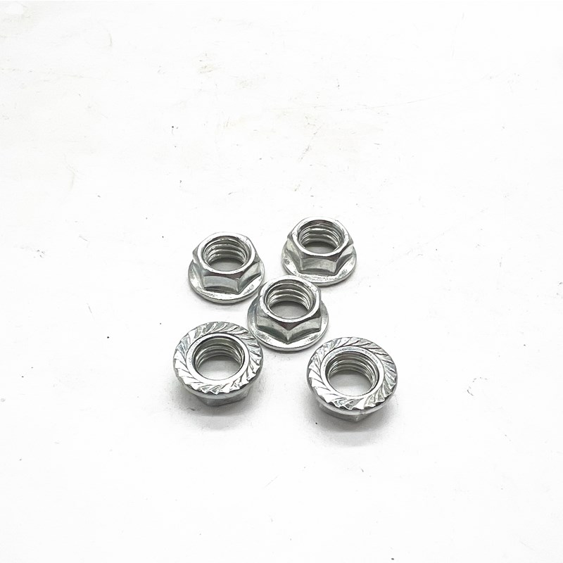 镀锌六角法兰螺母铁防松锁紧螺丝帽带垫花齿螺丝帽防滑螺帽M5M6M8