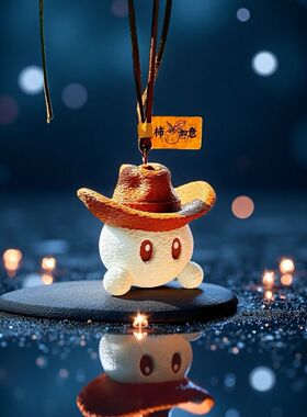 理想同学挂件3D打印后视镜牛仔帽公仔挂绳挂饰车内吊坠理想i6i8L7