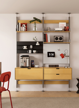 TOYA顶天立地铝型材置物架花架多功能隔断书架免打孔可调节陈列架