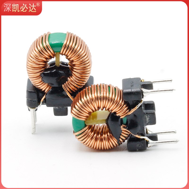 插件共模电感10*6*5-5mH3A带骨架底座环形绕线磁环滤波电感线圈