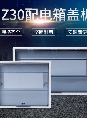 灰色PZ30配电箱塑料盖板6/8/10/12/15/18/20强电箱保护盖面板翻盖