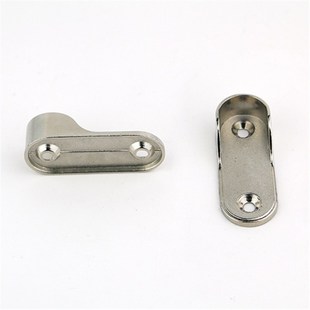 法兰座衣柜挂衣杆托两头圆管固定座扁管座不锈钢管配件毛巾座吊通