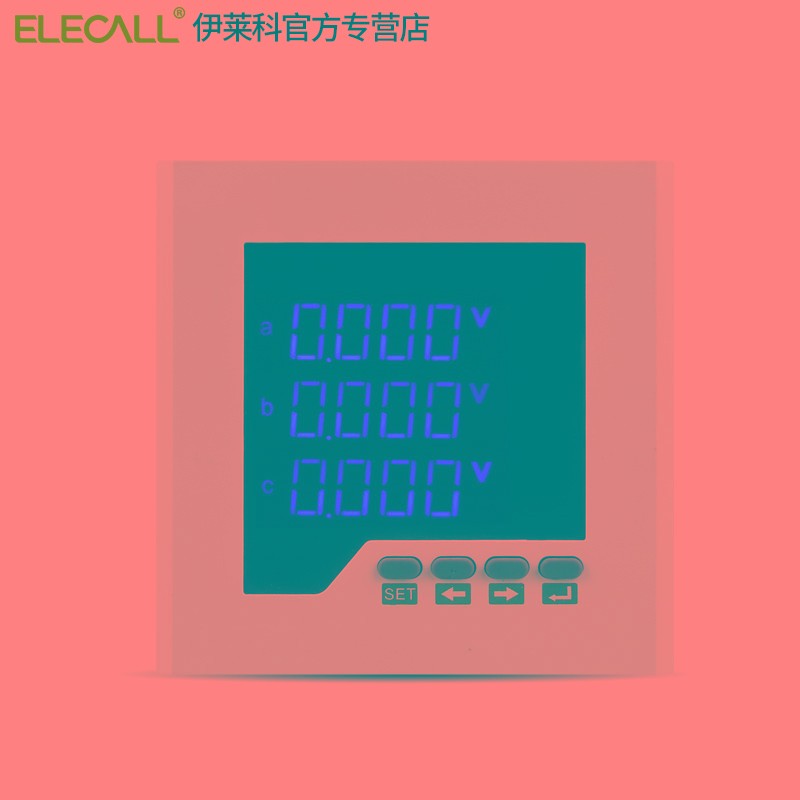 伊莱科三相多功能电表智能带数显3D3Y高精度数码管液晶屏电力仪表