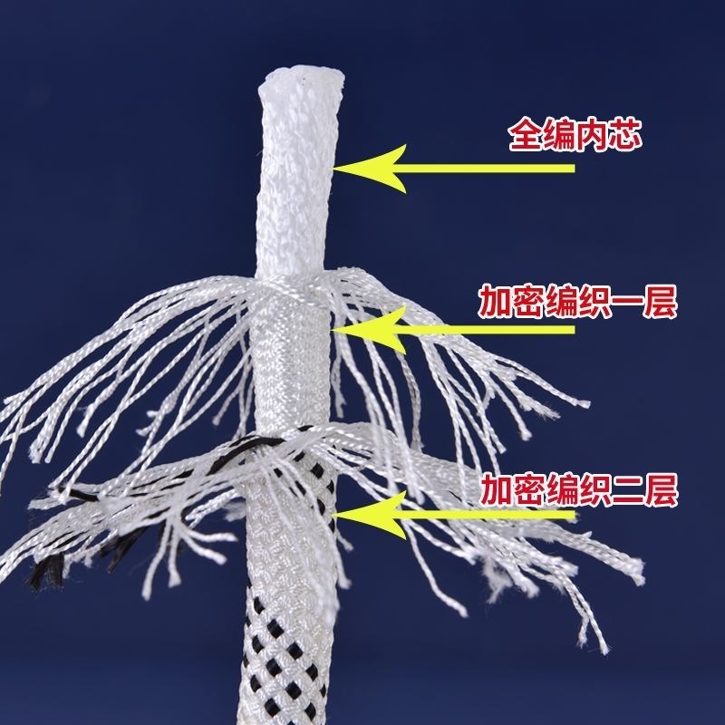 户外高空作业涤纶耐磨编织安全绳子蜘蛛人外墙清洗吊绳滑板绳