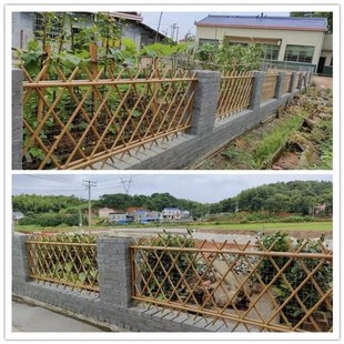 竹篱笆花园围栏菜地仿竹护栏农村菜园栅栏不锈钢户外竹节竹管栏杆