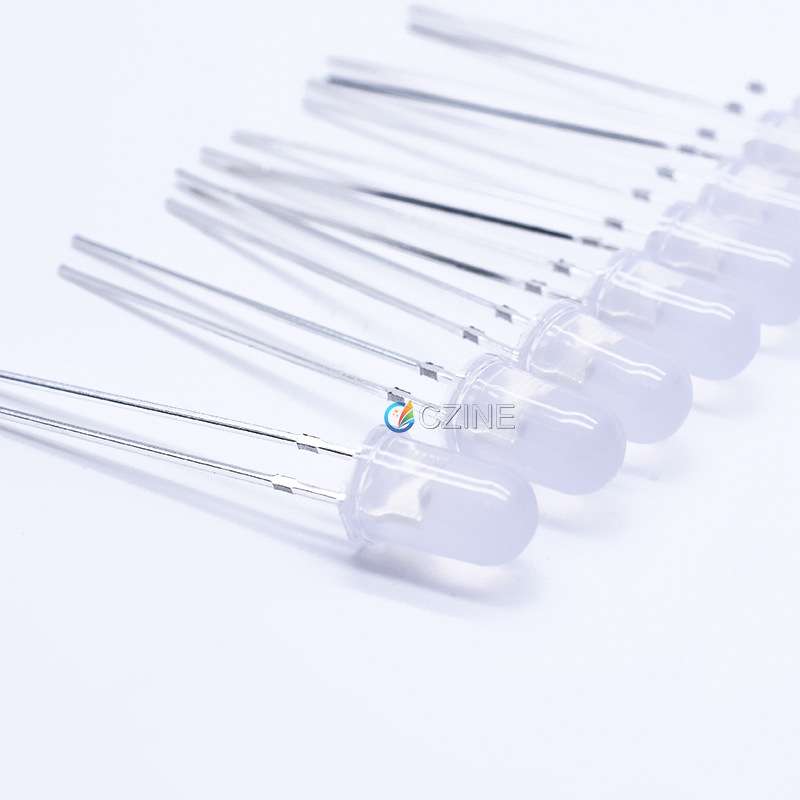 f5透明5mm雾状红翠绿红绿红蓝双色无极两脚指示灯直插式led灯珠