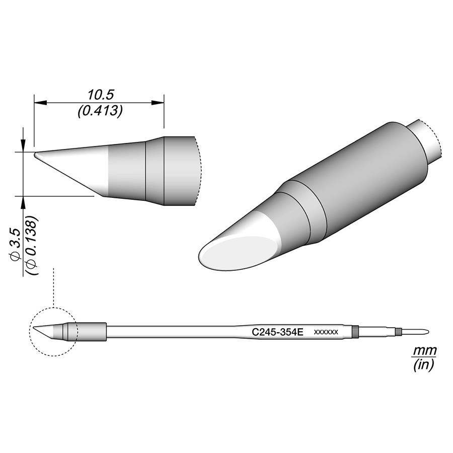 西班牙 JBC C245-354E 延长寿命斜面型烙铁头- C245-354E