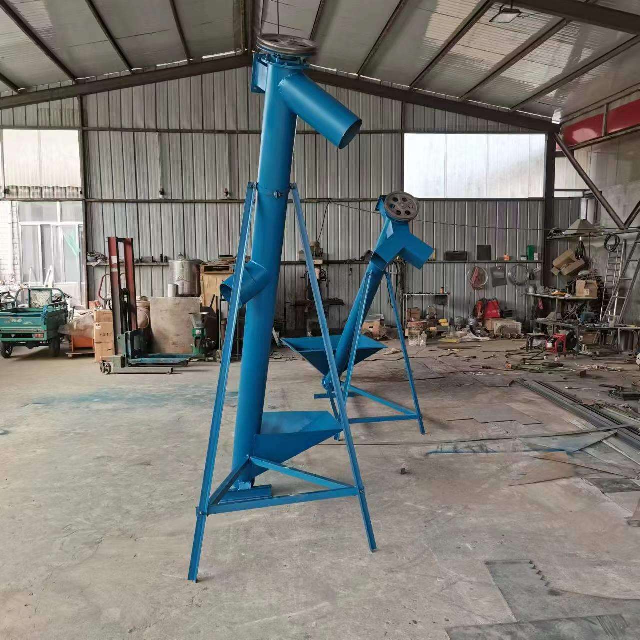 碎石子不锈钢提升机 带支架圆管传送提料机 黄豆上料机