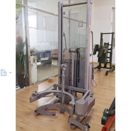 普尔夫304不锈钢电动油桶堆高车直角支腿油桶搬运车翻转倒料车