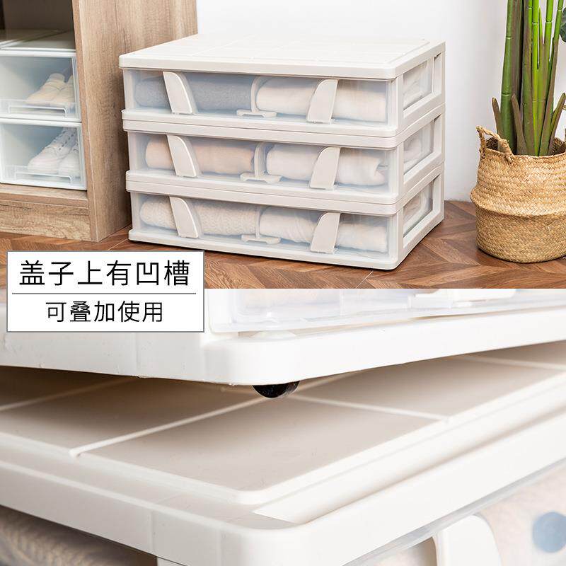 床底收纳箱塑料抽屉式带轮衣服被子整理箱扁平放床下大容量储新品