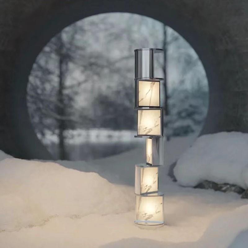 设计师轻奢不锈钢雕塑客厅立式装饰灯现代创意售楼处样板落地灯