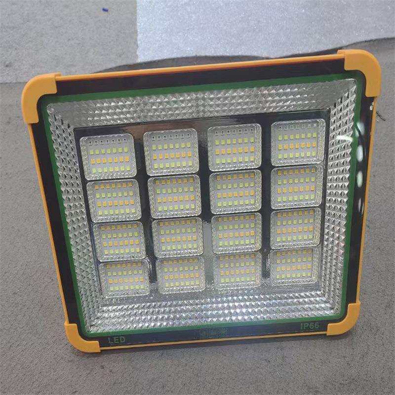 一体式太阳能LED投光灯100W200W300W地摊灯户外应急灯便携照明灯