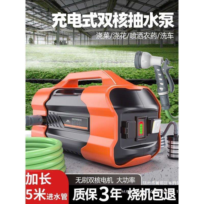 农村菜地淋菜浇菜浇水机充电式户外抽水泵农用浇地移动抽水垒德株