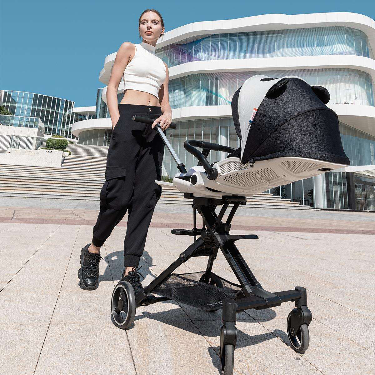 playkids普洛可遛娃车可座可躺高景观婴儿推车轻便可折叠推车