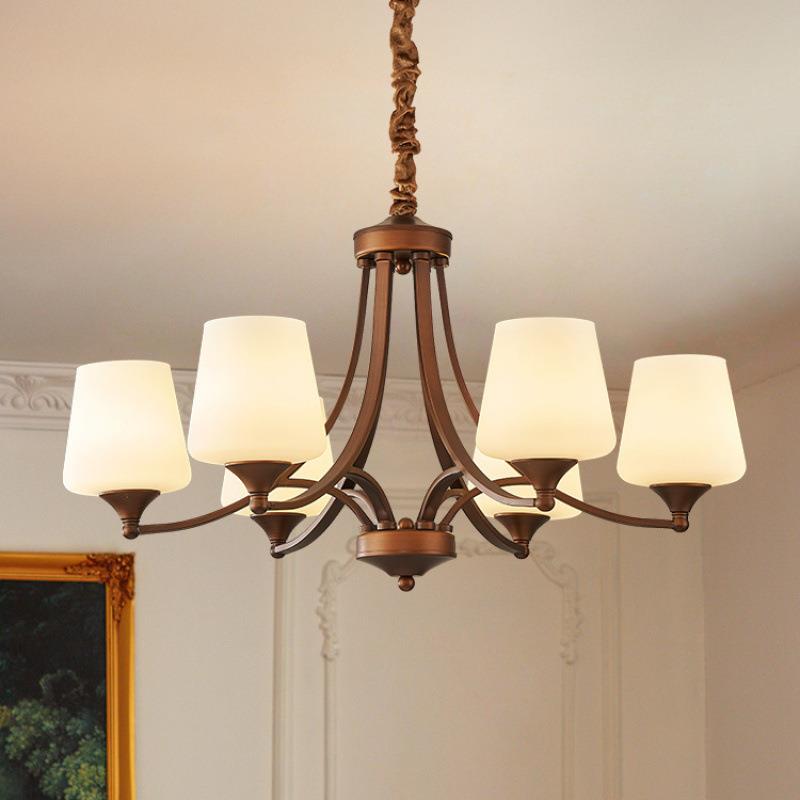 美式吊灯乡村客厅卧室餐厅简约现代创意复古新款网红吸顶灯具