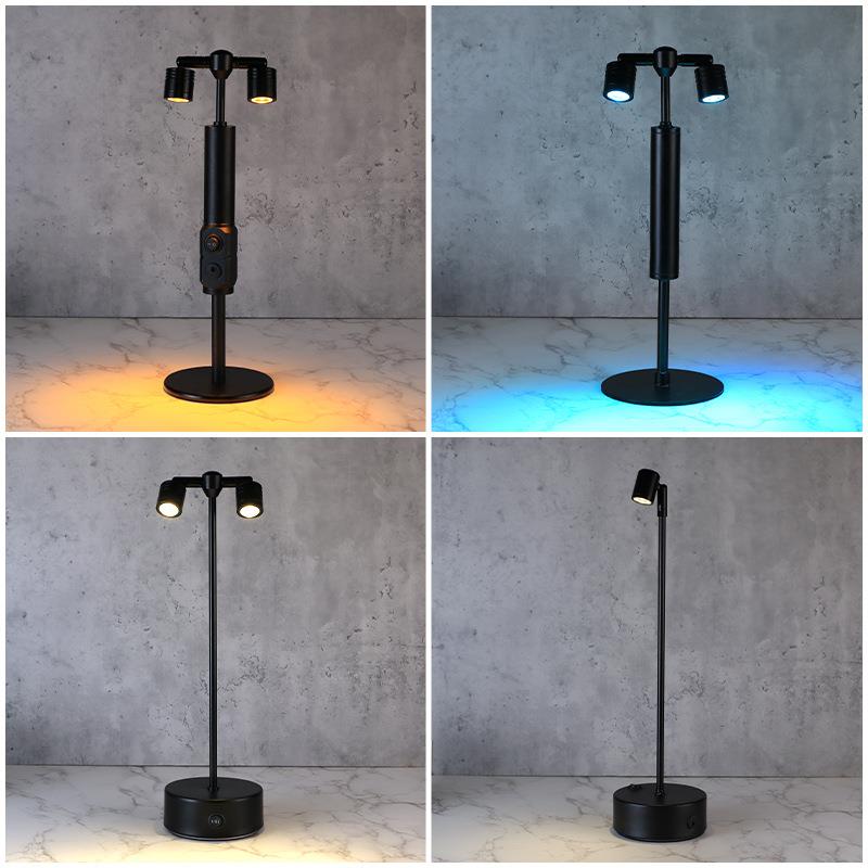 酒吧台灯清吧桌灯创意个性小夜灯双头高杆卡座led充电吧台灯
